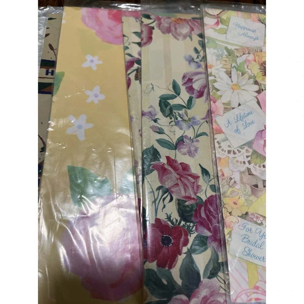 Vintage Gift Wrapping Paper Flat Wrap Sheet Packages Mixed Lot Occasions